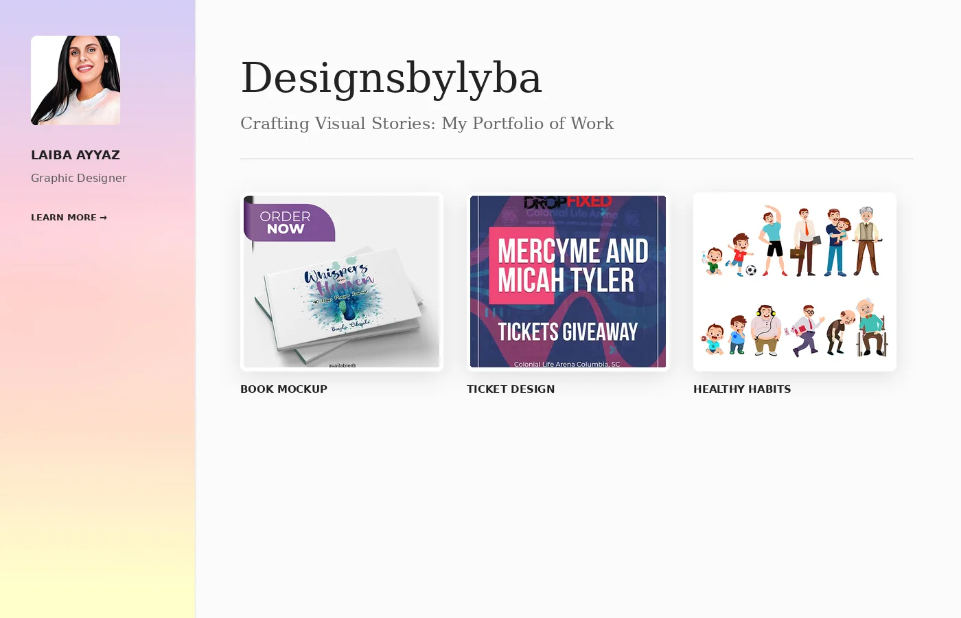 Personal portfolio website homepage preview