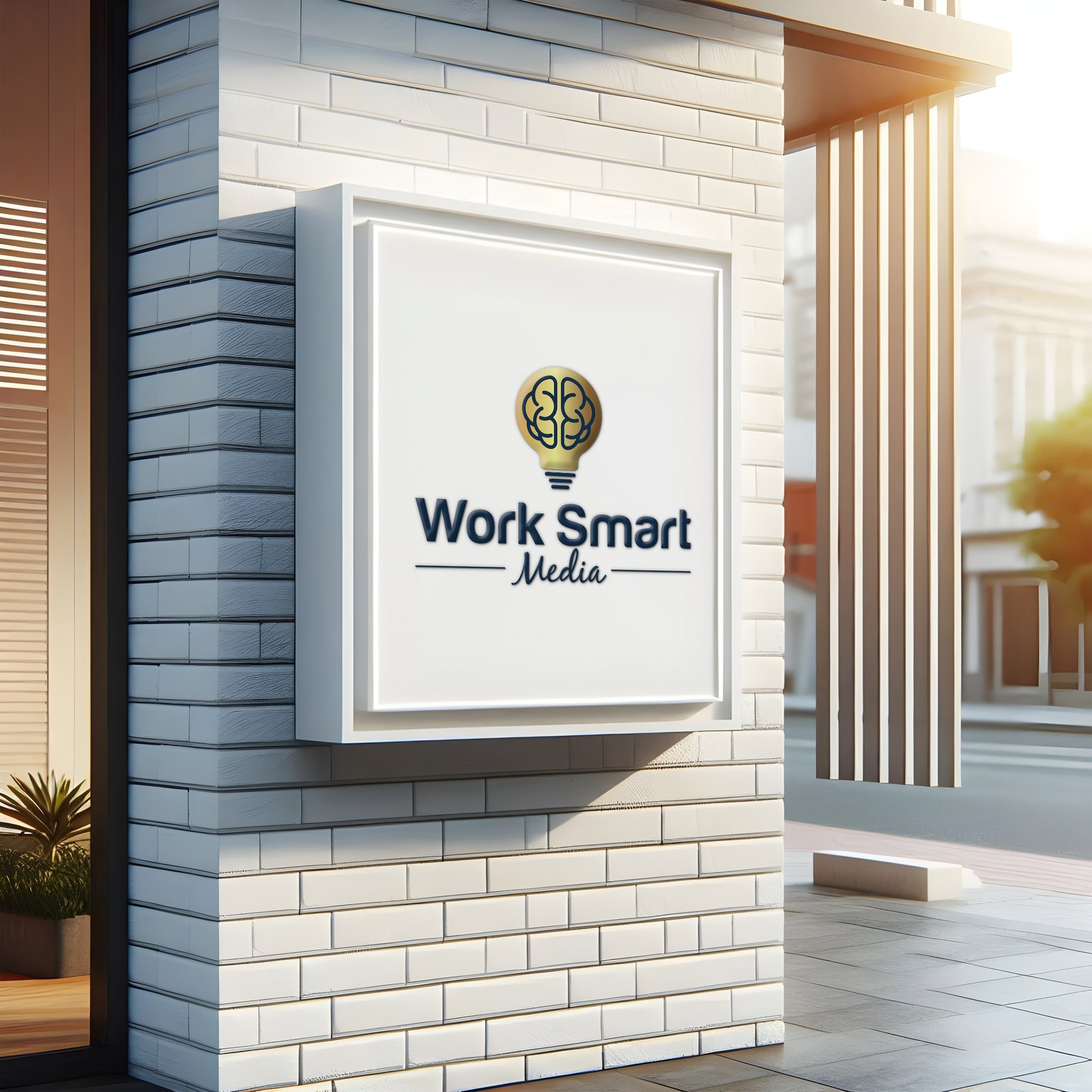 Work Smart Media signage mockup