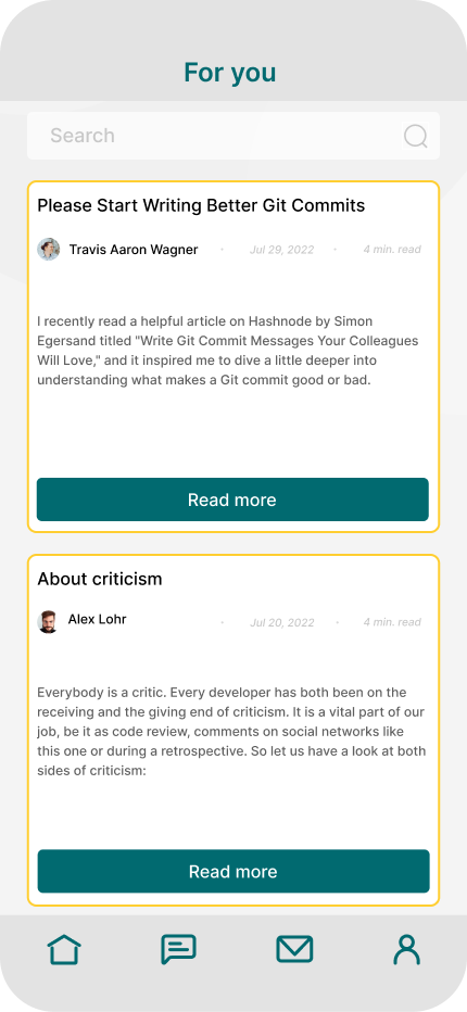 Blog list screen